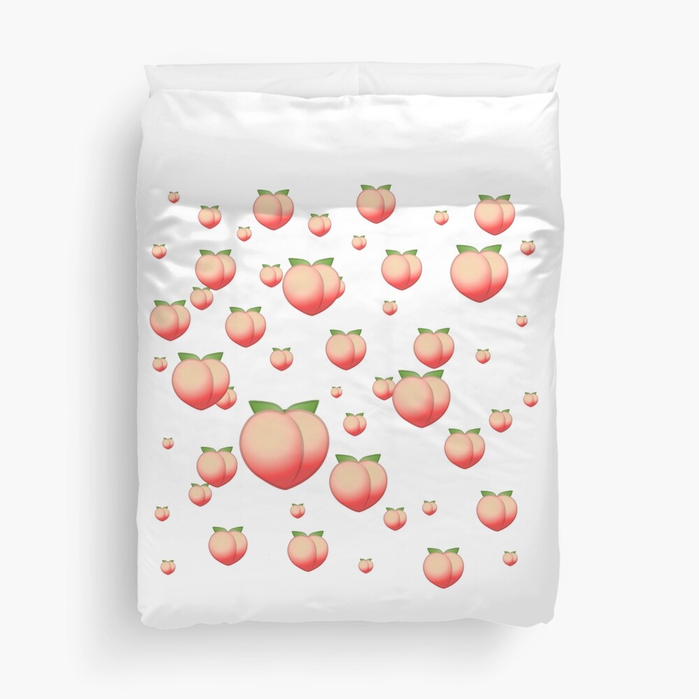"Multi peach emojis" Duvet Cover by qlobba Redbubble
