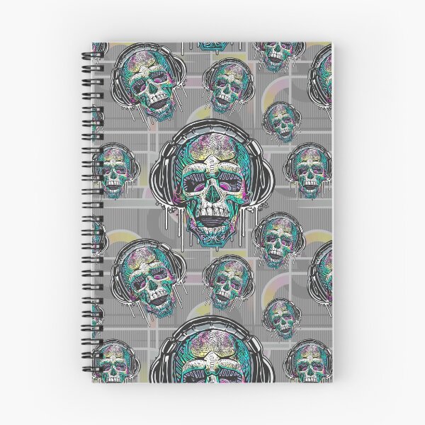 Item preview, Dripping Skull Headphones Pattern designed and sold by MudgeStudios.