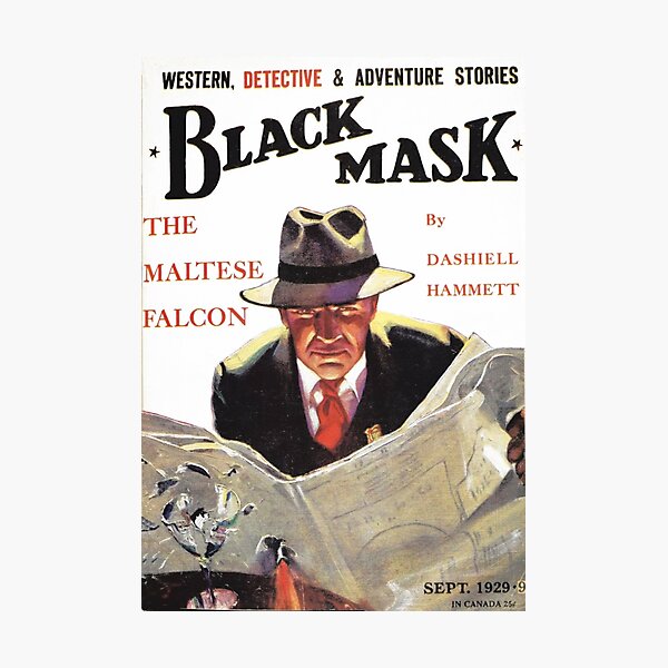 Maltese Falcon - Pulp Art Detective Black Mask Cover - Dashiell Hammett Photographic Print