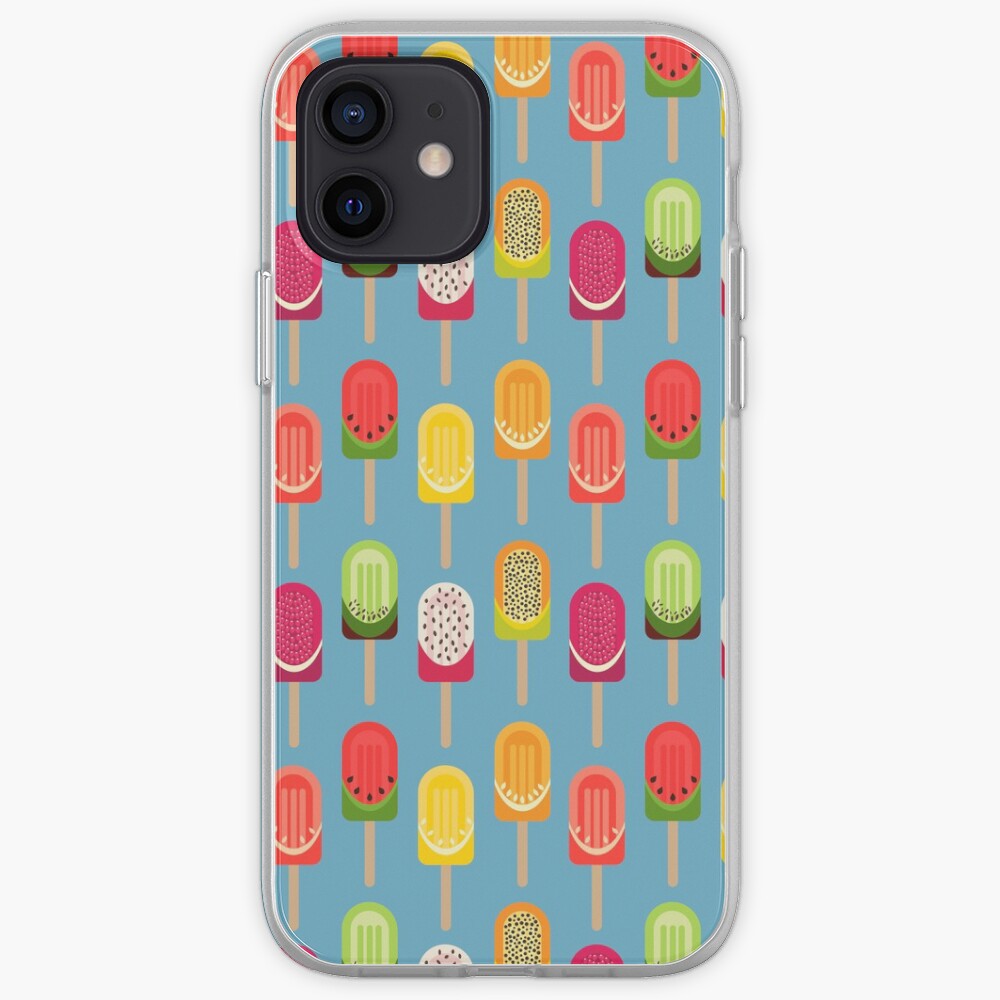 Fruit popsicles - blue version iPhone Case & Cover