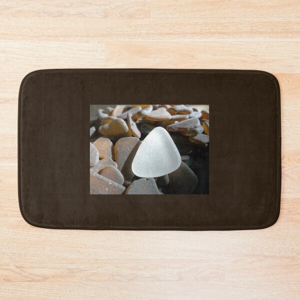 Item preview, White Sea Glass on Brown Sea Glass Pieces designed and sold by Beachy.