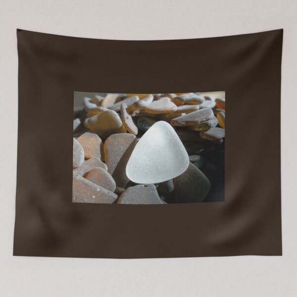 Item preview, White Sea Glass on Brown Sea Glass Pieces designed and sold by Beachy.