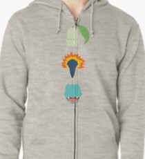 Minimalist Johto Trio Zipped Hoodie