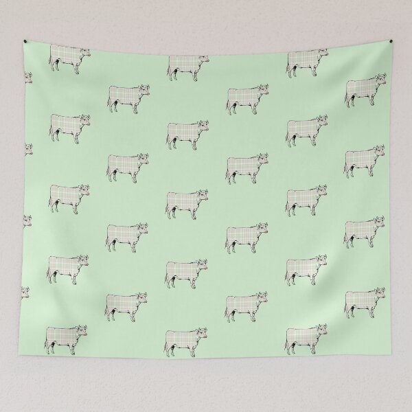 Item preview, Pink and Green Plaid Cow designed and sold by Rachel Nagel.