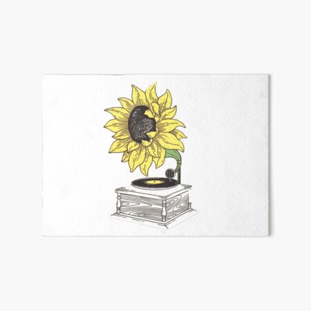 sunflower record Art Board Print