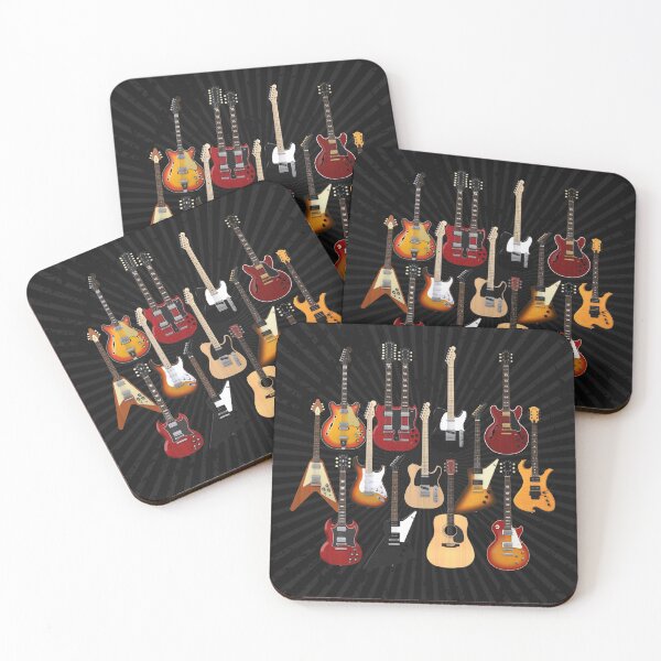 Too Many Guitars! Coasters (Set of 4)