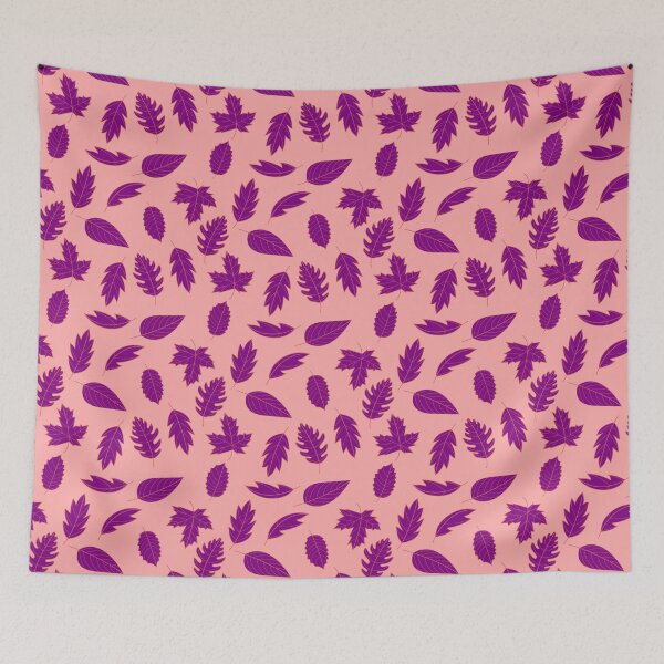 Item preview, Leaves Pattern - Red and Purple on Pink designed and sold by A2Gretchen.