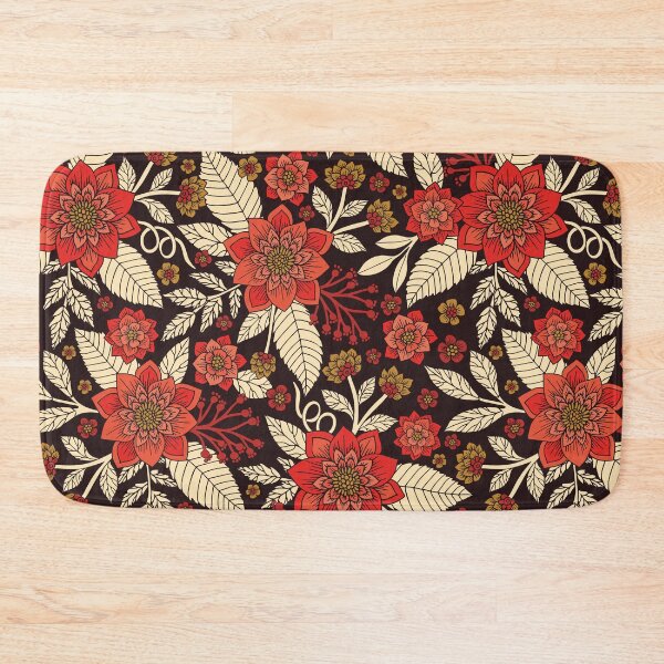 Item preview, Red, Cream & Brown Floral Pattern designed and sold by somecallmebeth.