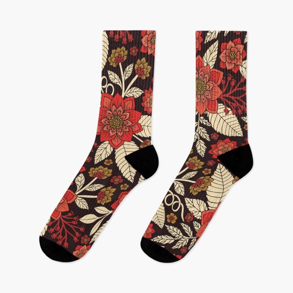 Item preview, Red, Cream & Brown Floral Pattern designed and sold by somecallmebeth.