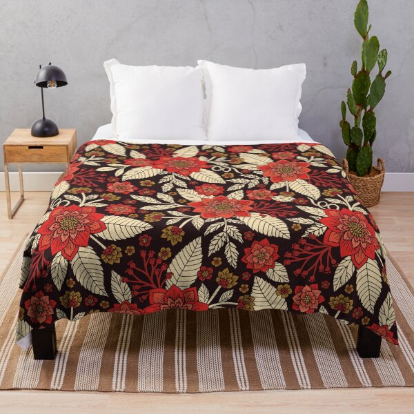 Item preview, Red, Cream & Brown Floral Pattern designed and sold by somecallmebeth.
