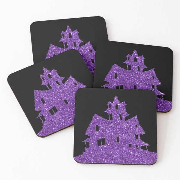 Item preview, Purple Glitter Haunted House Silhouette designed and sold by GL Digital Artwork .