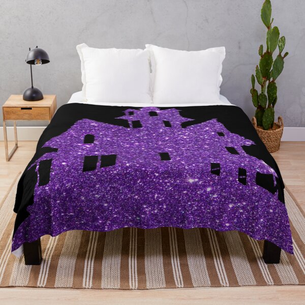 Item preview, Purple Glitter Haunted House Silhouette designed and sold by GL Digital Artwork .