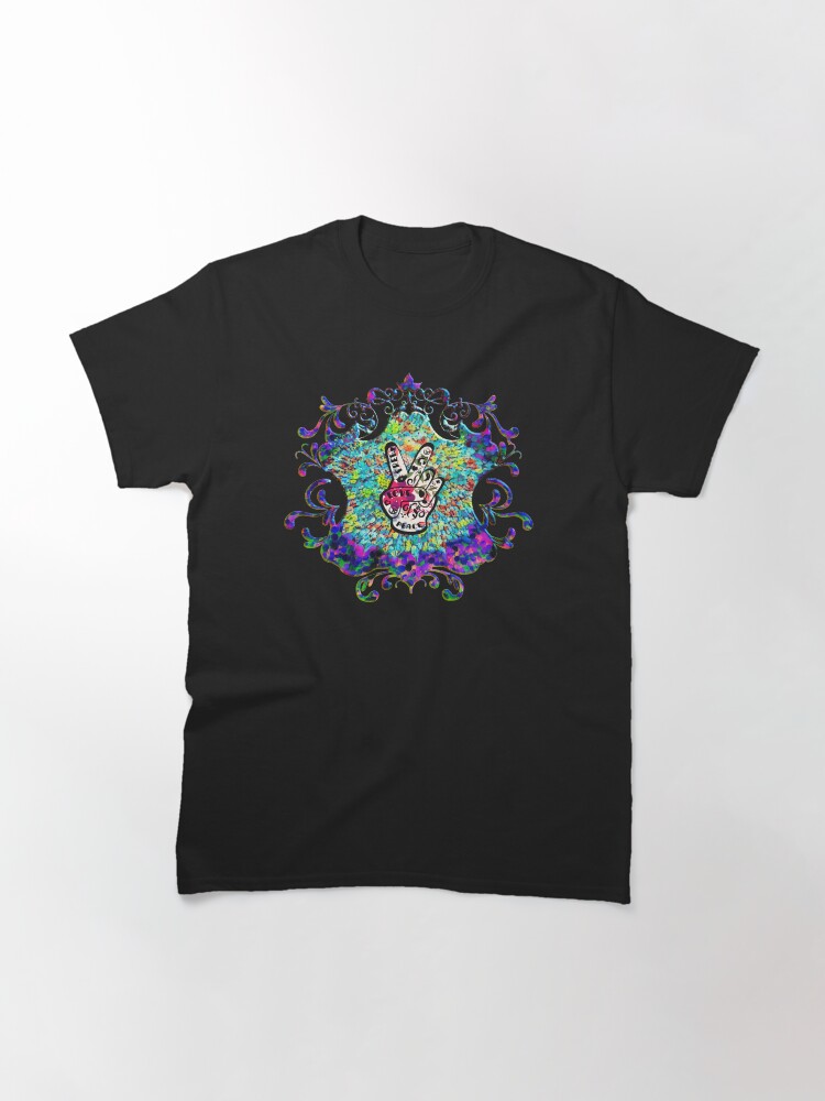 Alternate view of Peace Sign Emblem Abstract Retro Artwork Classic T-Shirt