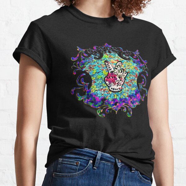 Peace Sign Emblem Abstract Retro Artwork Classic T-Shirt
