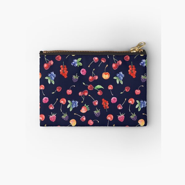 Item preview, Sweet summer berries pattern on the dark blue background designed and sold by fraulein-freya.