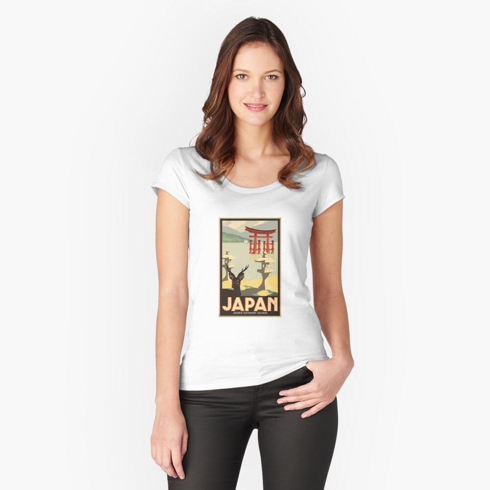 Vista previa del artículo con la obra «Camiseta entallada de cuello ancho», diseñado y vendido por SuperPayce.