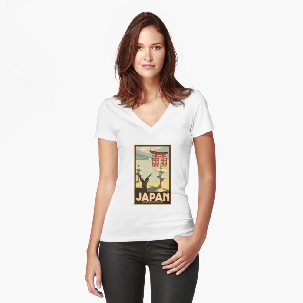 Vista previa del artículo con la obra «Camiseta entallada de cuello en V», diseñado y vendido por SuperPayce.