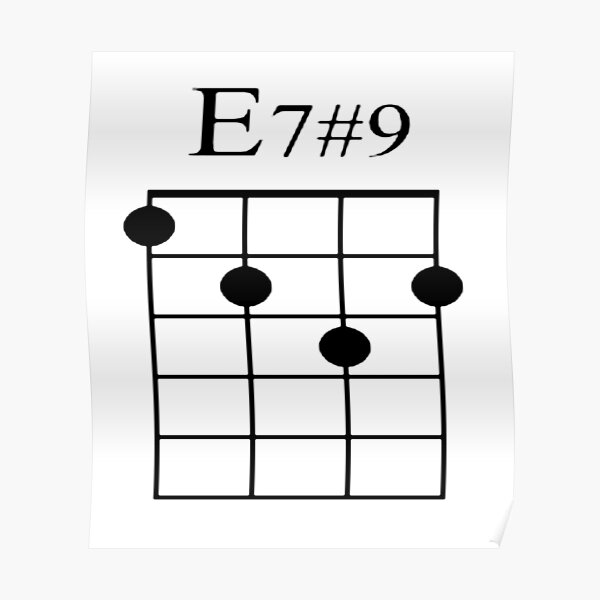 Jimi Hendrix Gitarrenakkord E7 # 9 Poster