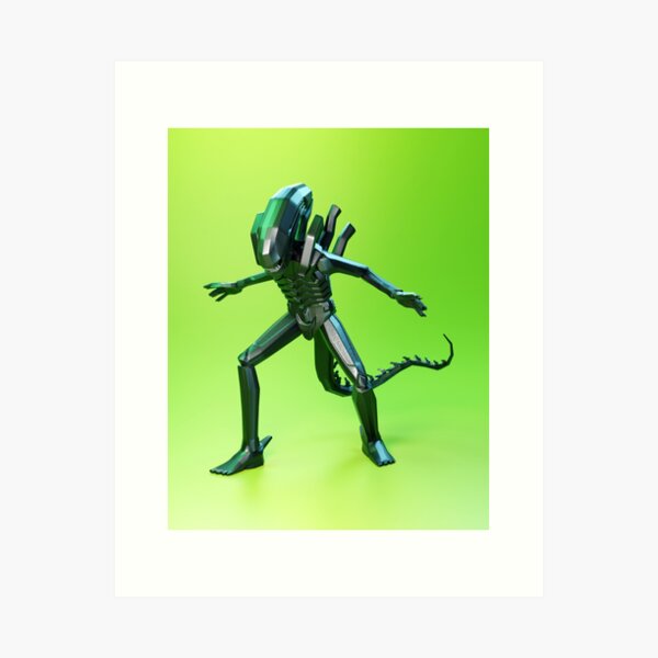 Xenomorph Low Poly 3D V1 Art Print