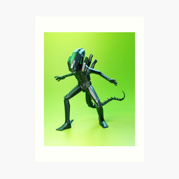 Xenomorph Low Poly 3D V1 Art Print