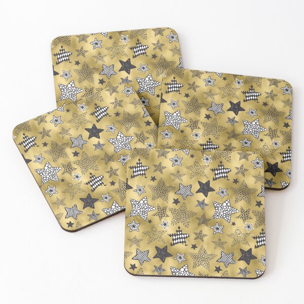 Item preview, Whimsical Stars on Gold Glimmer Background designed and sold by machare.