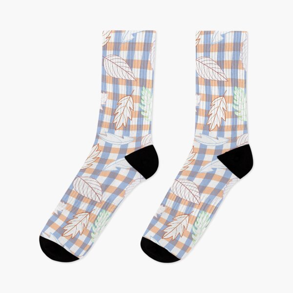 Item preview, Leaves Pattern - Outline on Plaid designed and sold by A2Gretchen.