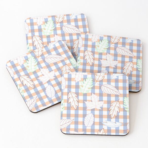 Item preview, Leaves Pattern - Outline on Plaid designed and sold by A2Gretchen.