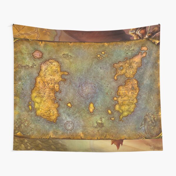 Tapisserie affiche de carte classique WoW Tentures