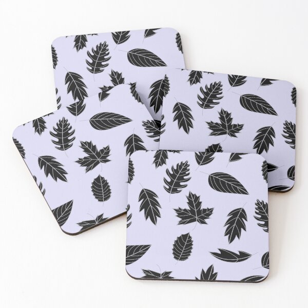 Item preview, Leaves Pattern - Grey and Black on Blue designed and sold by A2Gretchen.