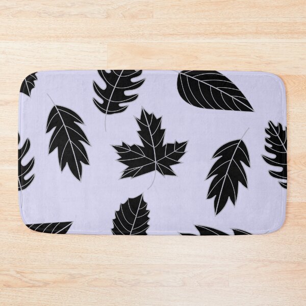 Item preview, Leaves Pattern - Grey and Black on Blue designed and sold by A2Gretchen.