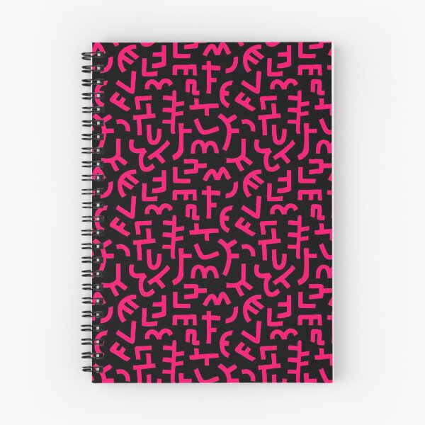 Item preview, Hand Drawn Kuba Cloth Style Pattern 121019 - Neon Red on Black designed and sold by Artberry.