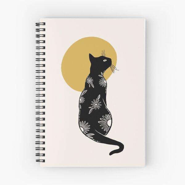 Item preview, Floral Black Cat and Moon designed and sold by aterkaderk.