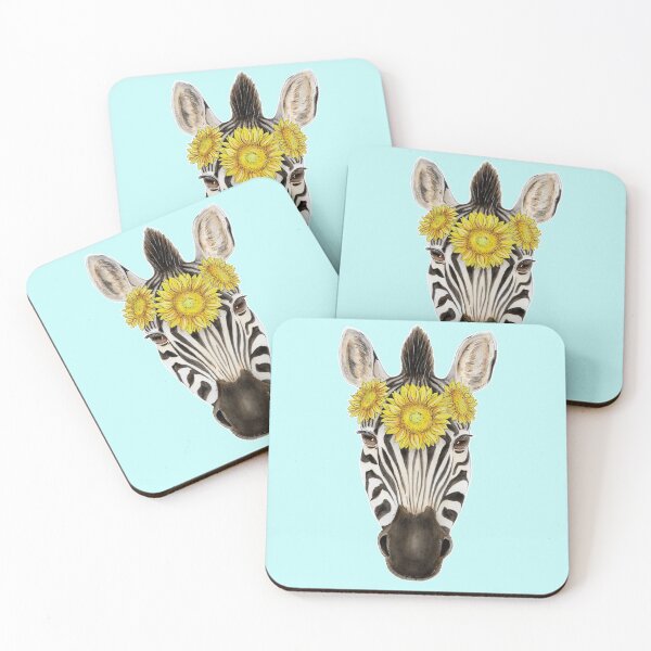 Item preview, Zebra with Sunflower Crown designed and sold by Meaghan Roberts.