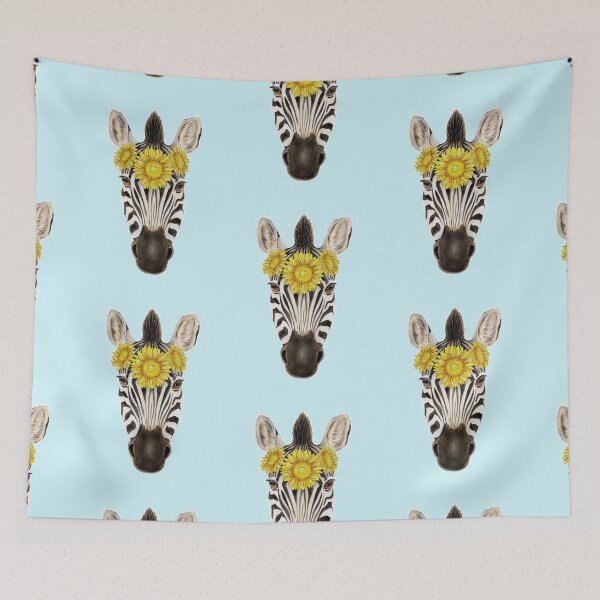 Item preview, Zebra with Sunflower Crown designed and sold by Meaghan Roberts.