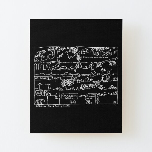 Travelling Series - Travel Dreaming (White Ink) Wood Mounted Print