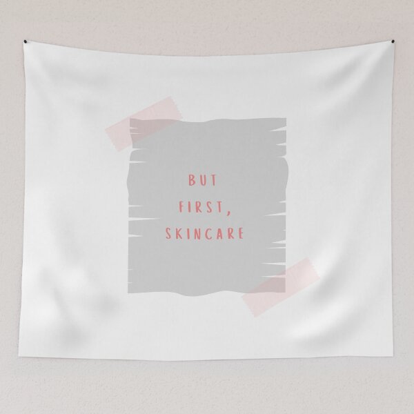 Item preview, But First Skincare Note Gray Pastel Pink designed and sold by angelmalfoy.