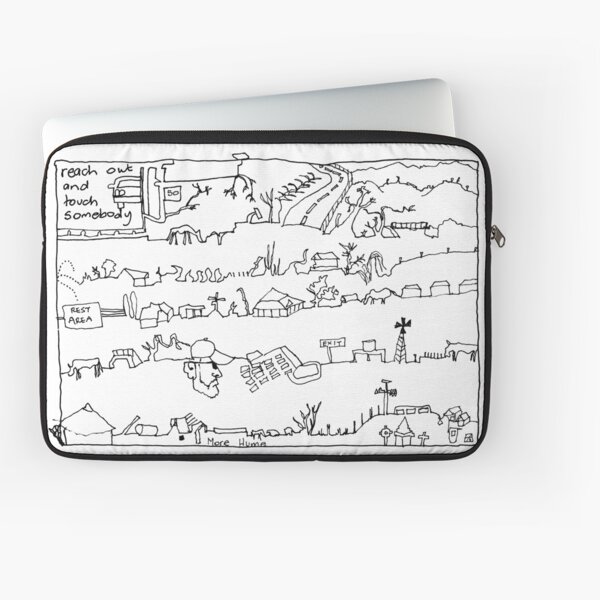 Travelling Series - Long Roads of Intimacy (Black Ink) Laptop Sleeve