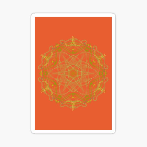 Orange healing mandala 3001 Sticker