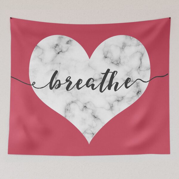 Item preview, "Breathe Marble Heart" Raspberry Pink designed and sold by ABdigitaldesign.