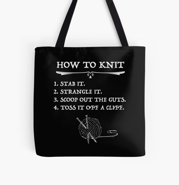 Funny Knitting Tote Bag