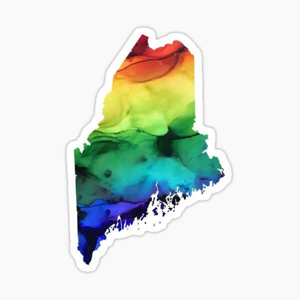 Maine State sticker- Alcohol Ink Sticker