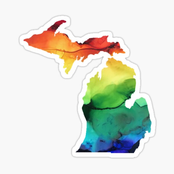 Michigan State sticker - Alcohol Ink Sticker
