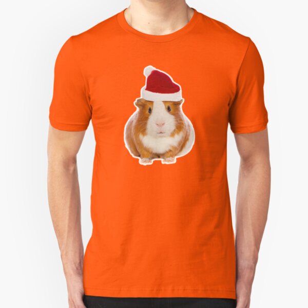 Christmas Guinea pig in Santa's hat Slim Fit T-Shirt