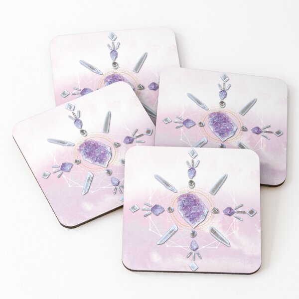 Item preview, Pink Fluorite Crystal Grid - Heart Protection designed and sold by SpiritStone.