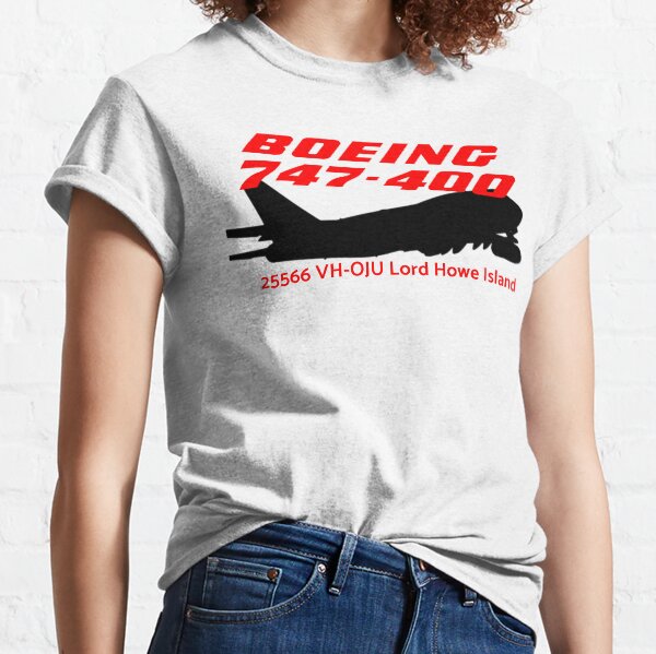 Boeing 747-400 25566 VH-OJU (Black) Classic T-Shirt