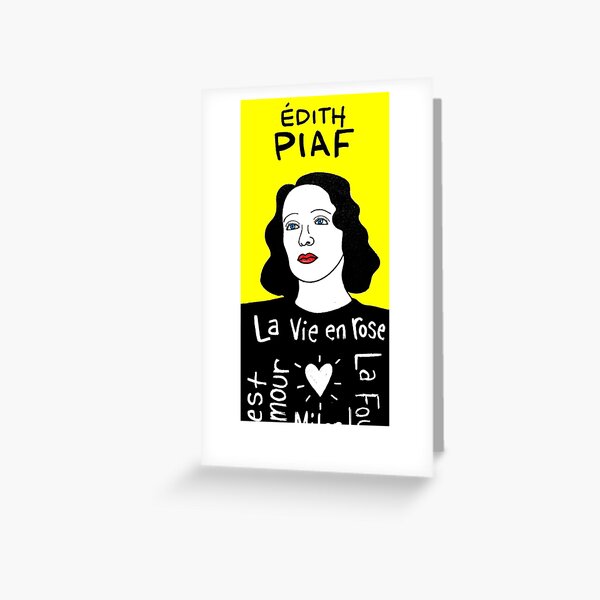 Edith Piaf Pop Folk Art Greeting Card