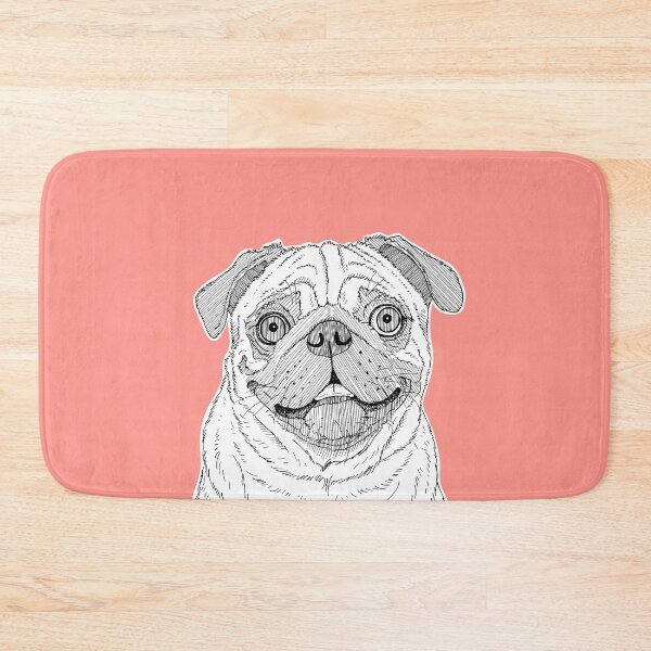 Item preview, Pug Dog Portrait ( coral background ) designed and sold by Adam Regester.