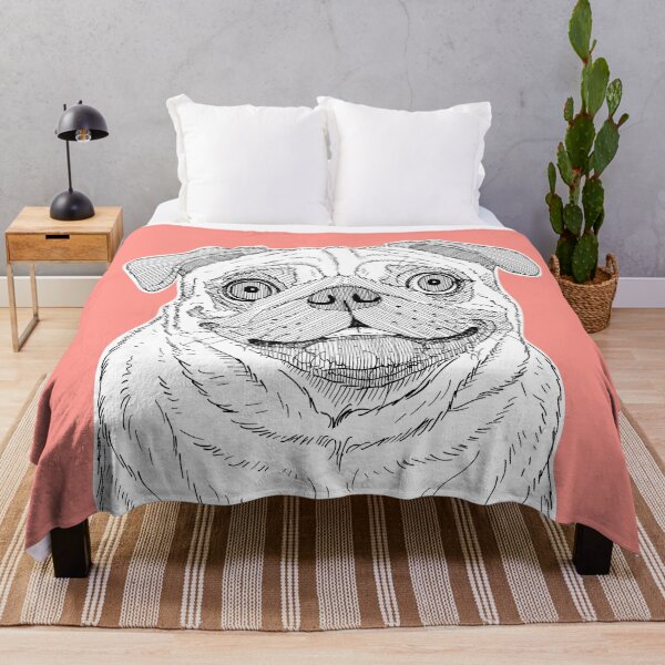 Item preview, Pug Dog Portrait ( coral background ) designed and sold by Adam Regester.