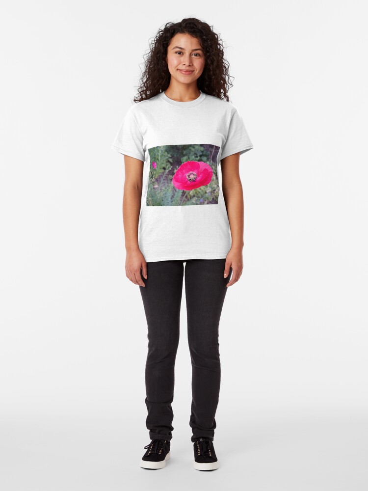 Alternative Ansicht von Roter Seidenmohn Classic T-Shirt