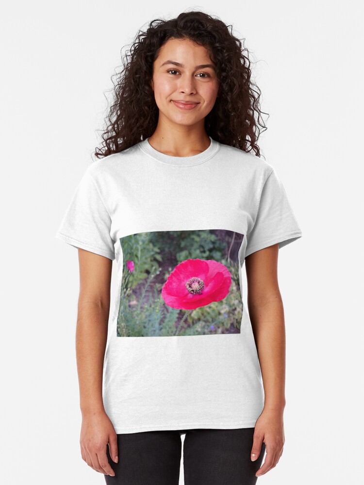 Alternative Ansicht von Roter Seidenmohn Classic T-Shirt